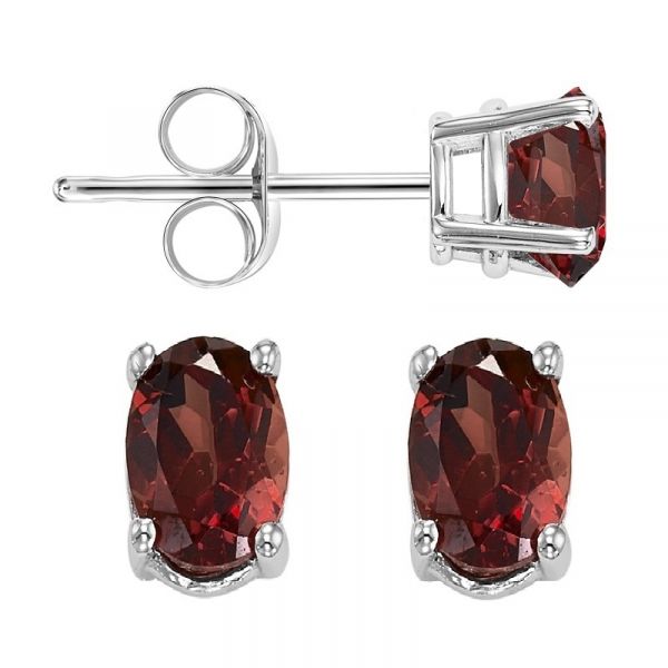Garnet stud earrings